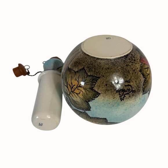 Talavera Tabletop Oil Lamp Cardinal of Peace VTG Artist Sign Outdoor Patio Torch - Picture 15 of 16